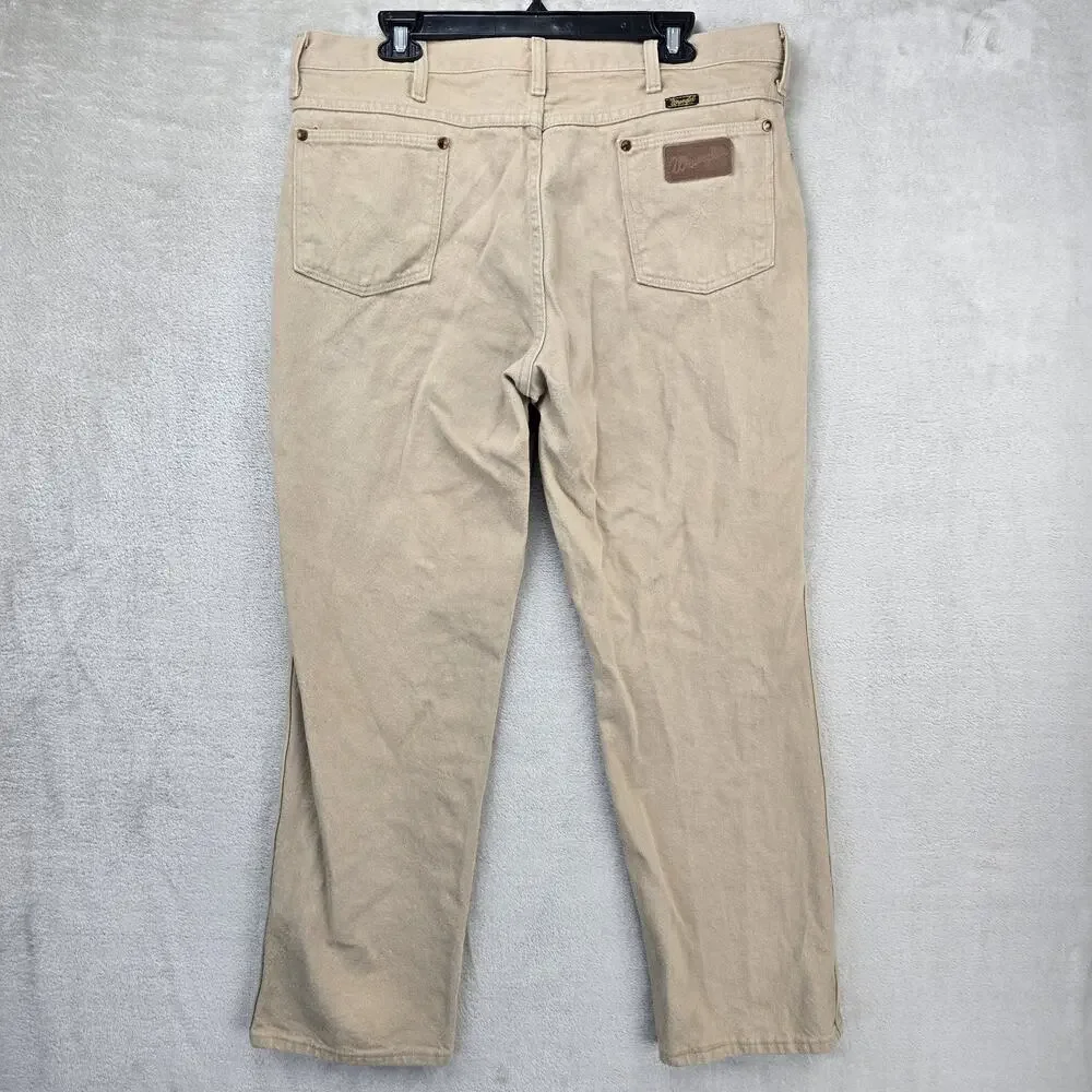 Vintage Wrangler 936TAN Jeans 38x30 (Fits 36x29) Beige Western USA Made *FLAWS *